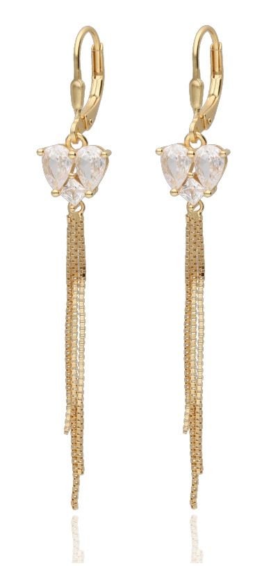 Silver Earrings gold plated English long 8.5+40m