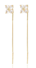 Silver Earrings gold plated drawn 11+30m