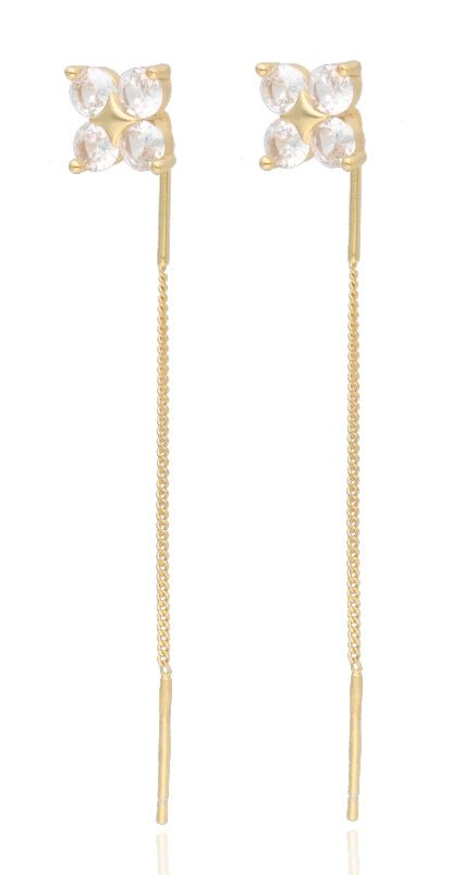 Silver Earrings gold plated drawn 11+30m