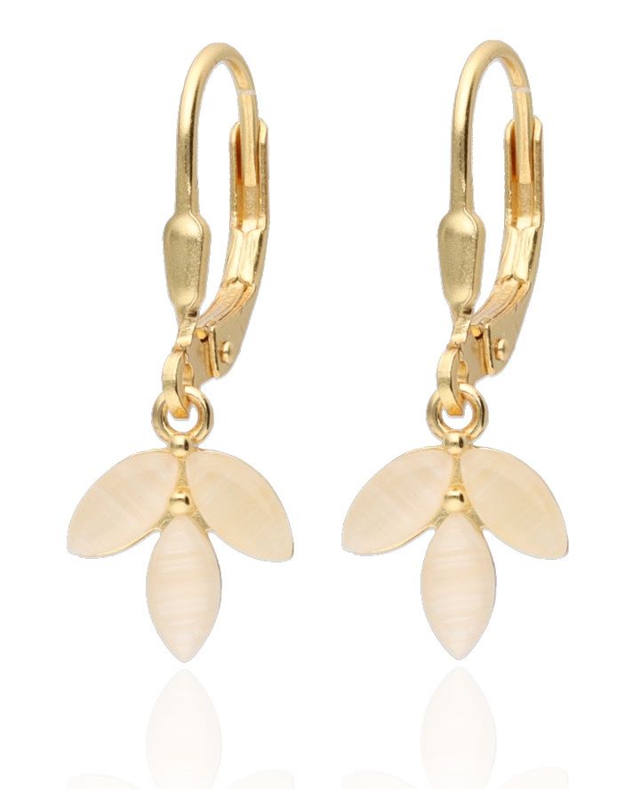 Silver Earrings gold plated English, long 9.5 m