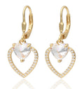 Silver Earrings gold plated heart English long 14.3m