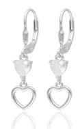 Silver Earrings English long heart 15.5m
