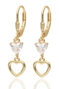 Silver Earrings NEW gold plated English long heart 15.5m