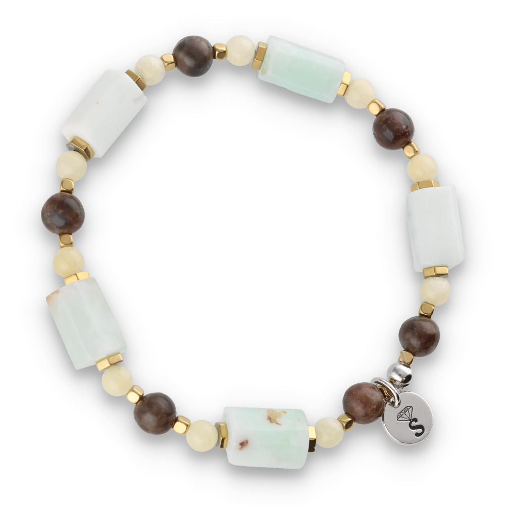Silberarmband -30% Jade, Angelit, Granit, Hämatit