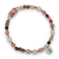 Silver Bracelet -30% tourmaline, labradorite, red tourmaline, hematite
