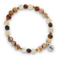 Silver Bracelet -30% mookaite, citrine, coffee agate, hematite
