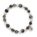 Silberarmband -30% Labradorit, Mondstein, Rutilquarz, Hämatit