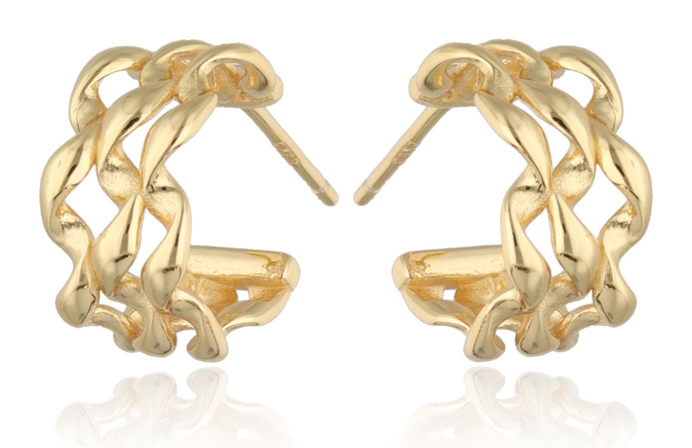 Silver Earrings gold plated 14.3m