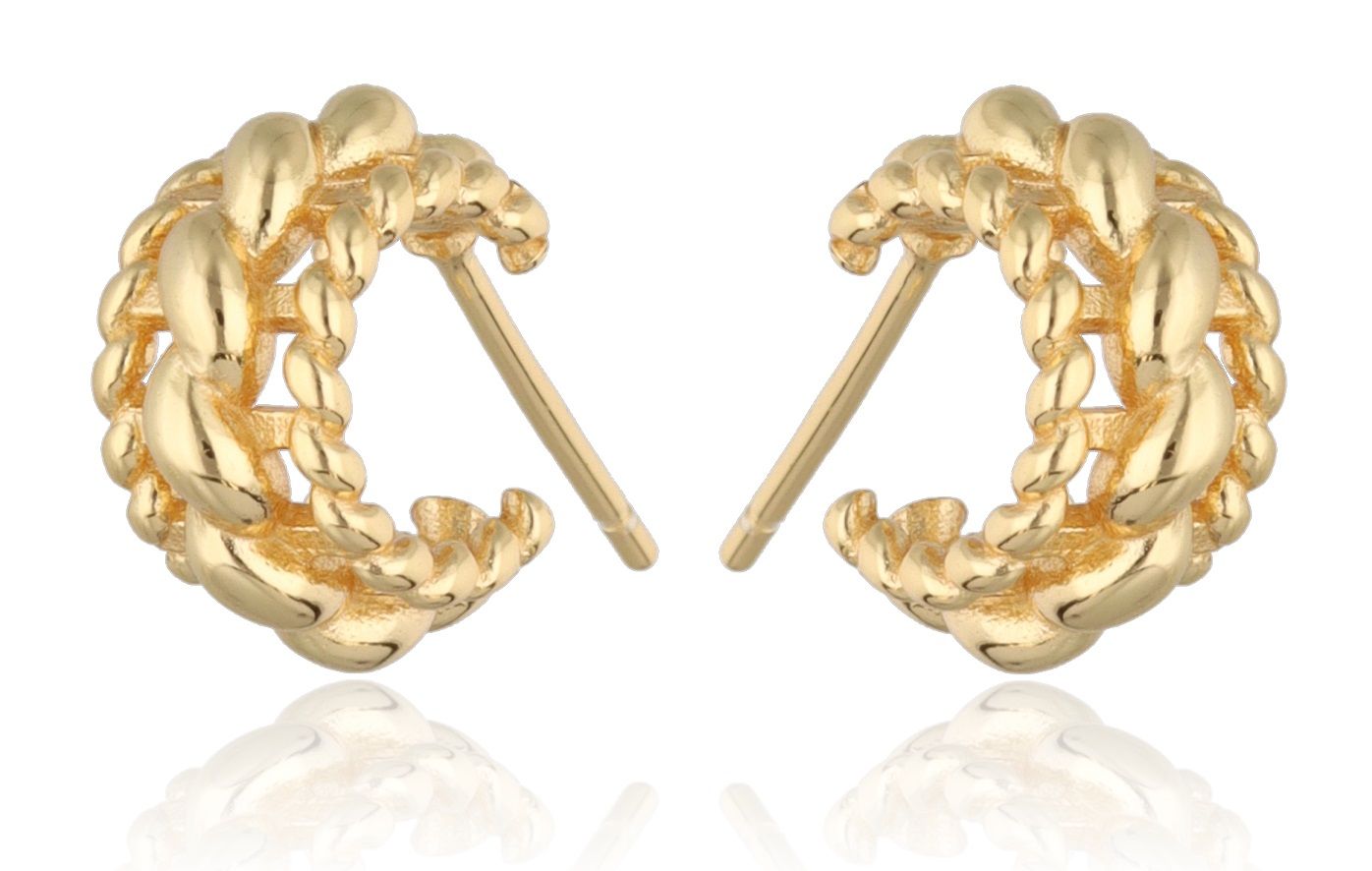 Silver Earrings gold plated 12m