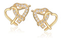 Silver Earrings gold plated heart 10.1m