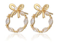 Silver Earrings gold plated bow 13.7 m