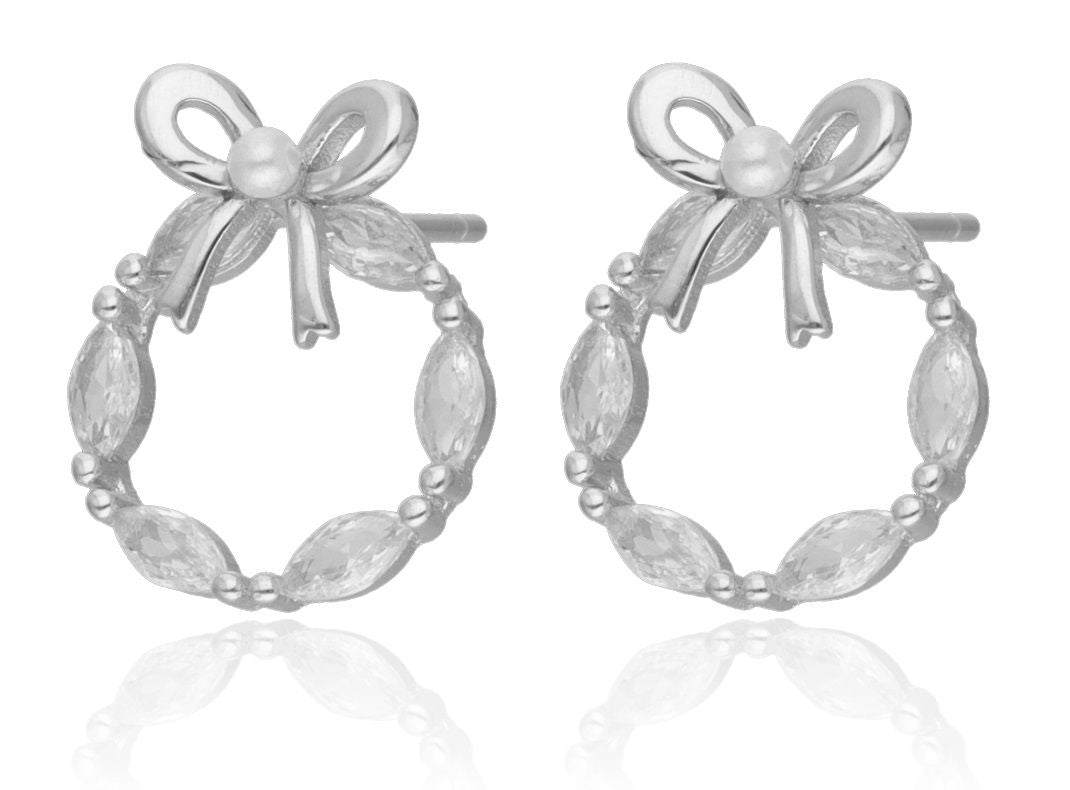 Silver Earrings 13.7m bow
