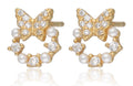 Silver Earrings butterfly pearl gold plated 8.2 m