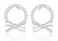 Silver Earrings enamel bow 15.4m