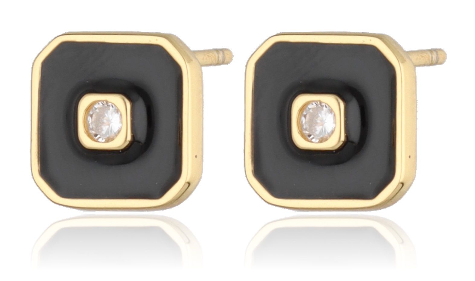 Silberohrringe vergoldet emailliert 8.4mm