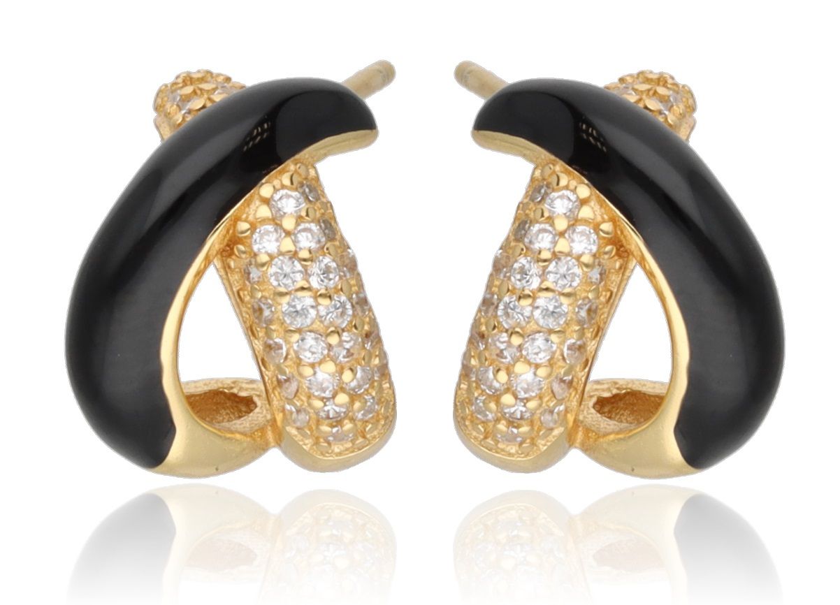 Silver Earrings gold plated enamel 11.6m