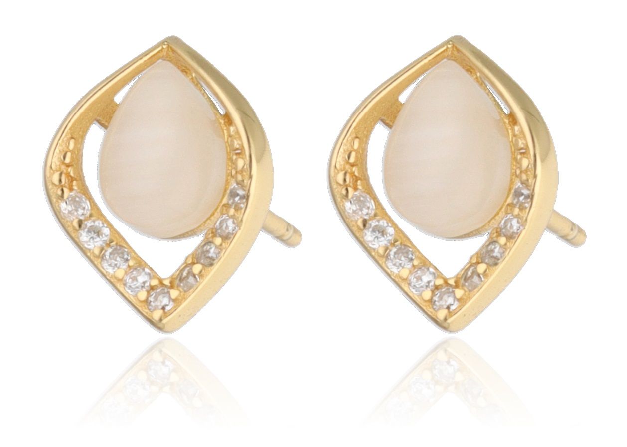 Silver Earrings gold plated crystal 11.6m