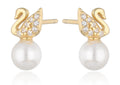 Silver Earrings gold plated pearl 10.2 m
