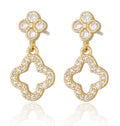 Silver Earrings gold plated Moroccan clover 21m