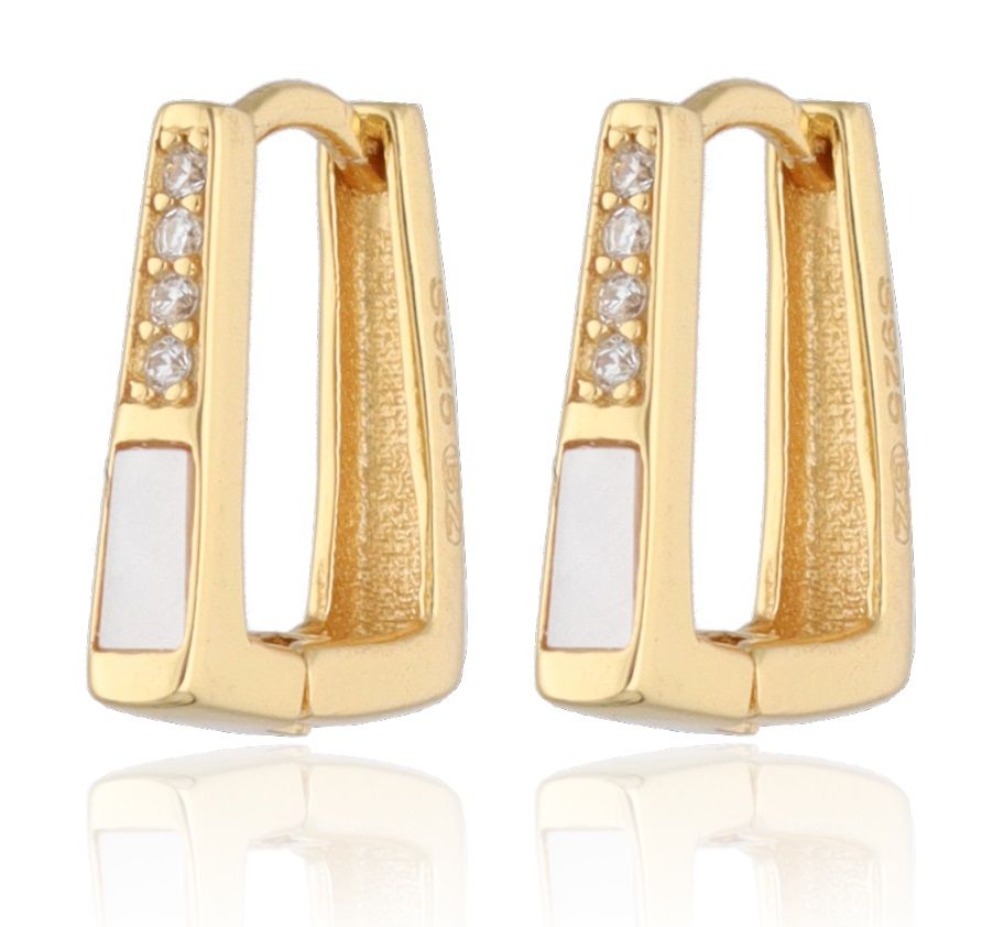 Silver Earrings gold plated shell 10.5m