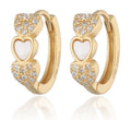 Silver Earrings gold plated shell heart 14m