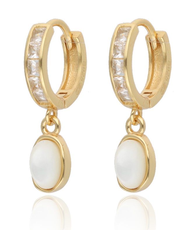 Silver Earrings gold plated crystal 21.8m