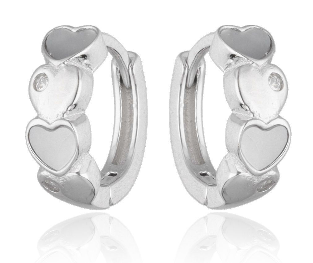 Silver Earrings shell heart 12.5m