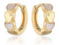 Silver Earrings shell heart gold plated 12.5m