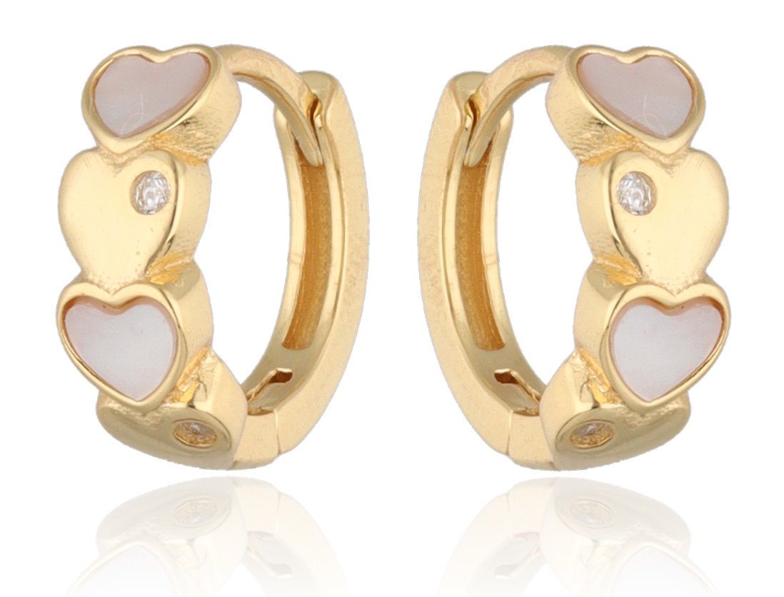 Silver Earrings shell heart gold plated 12.5m