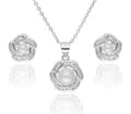 Silberschmuck-Set NEU Perle 12,6mm 10mm 43+3cm
