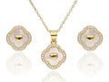 Silberschmuck-Set vergoldet 43+3 12mm Muschel marokkanisches Kleeblatt