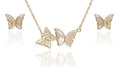 Silberschmuck-Set vergoldeter Schmetterling 22.7m 11.5m 43+3cm