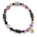 Silver Bracelet -30% tourmaline, hematite, hawks eye, agate, quartz