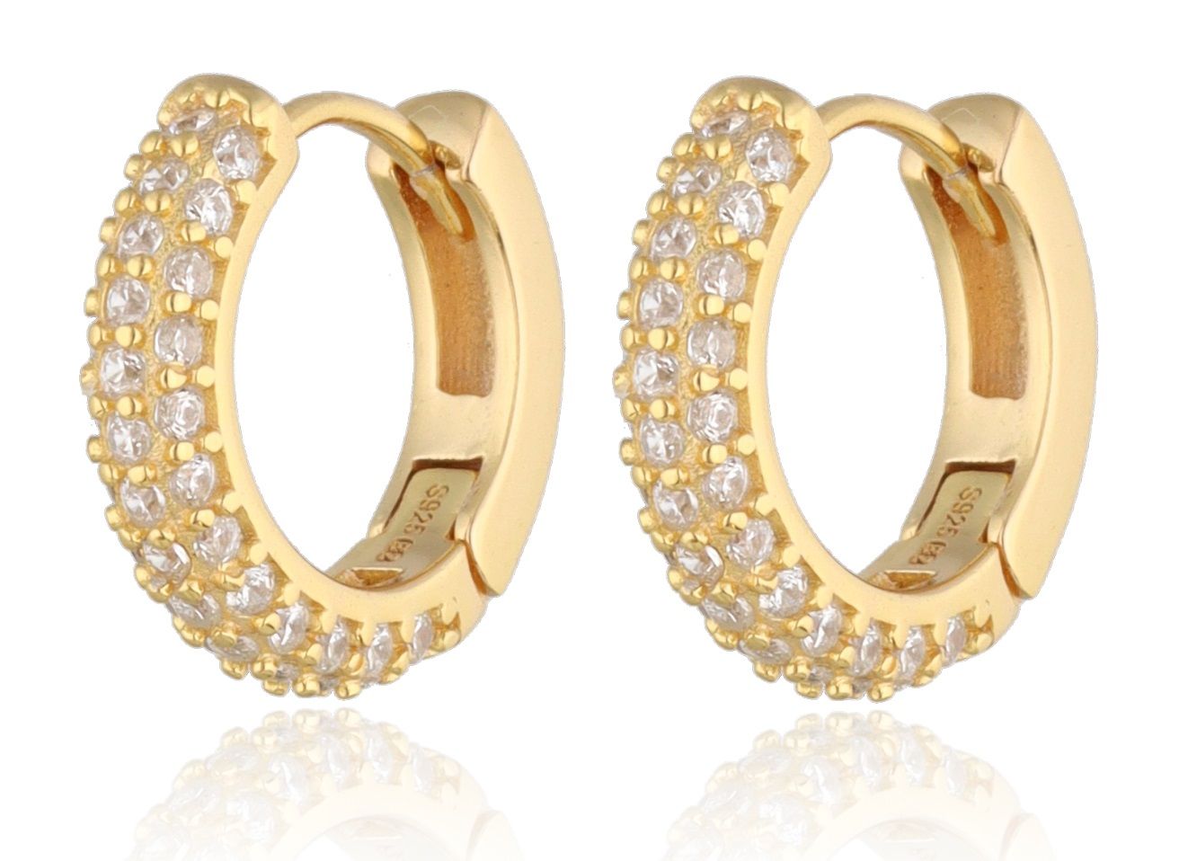 Silver Earrings NEW gold plated 14m