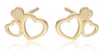Silver Earrings gold plated heart 10m
