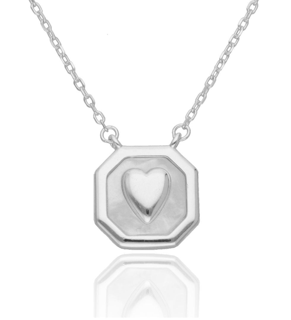 Silver Necklaces 43+3cm heart shell 13m
