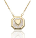 Silver Necklaces 43+3cm gold plated heart 13m shell