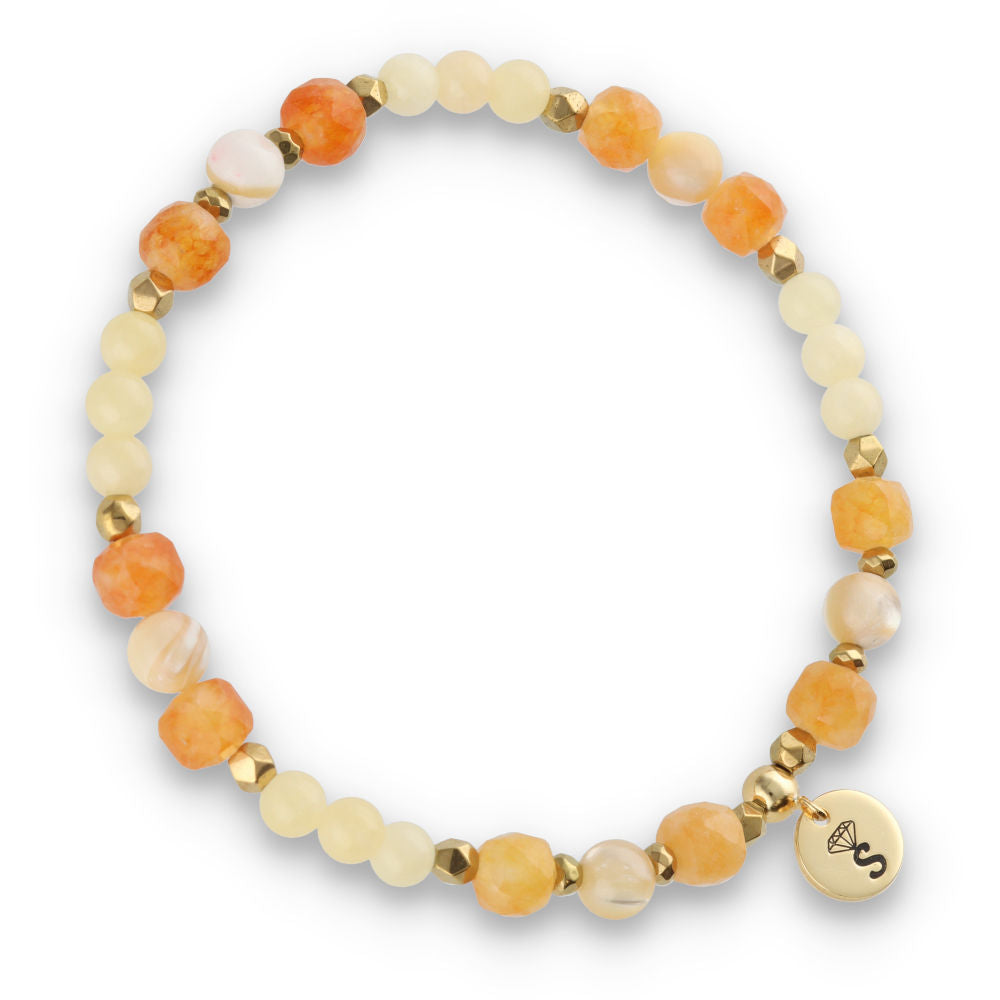 Silver Bracelet -30% shell trochus, hematite, angelite