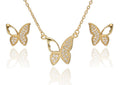 Silberschmuck-Set Schmetterling vergoldet 12mm 9.8mm 43+3cm