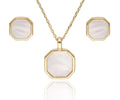 Silver Jewelry Set NEW shell gold plated 13m 10m 43+3cm