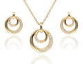 Silberschmuck-Set vergoldet 16 mm 11,5 mm 43+3 cm