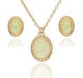 Silberschmuck-Set NEU vergoldet op04 Opal 43+3cm