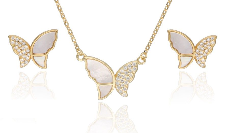 Silberschmuckset Länge 43+3 Schmetterling