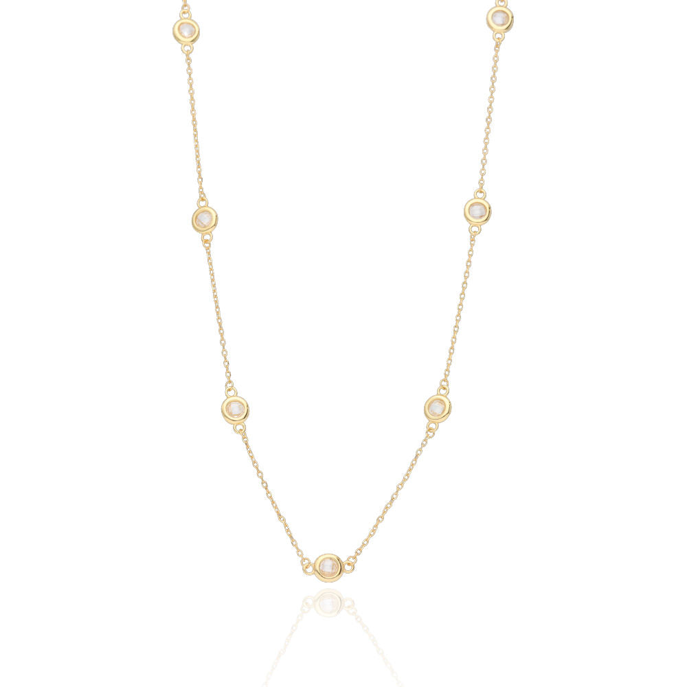 Silver Necklaces gold plated length 43+3