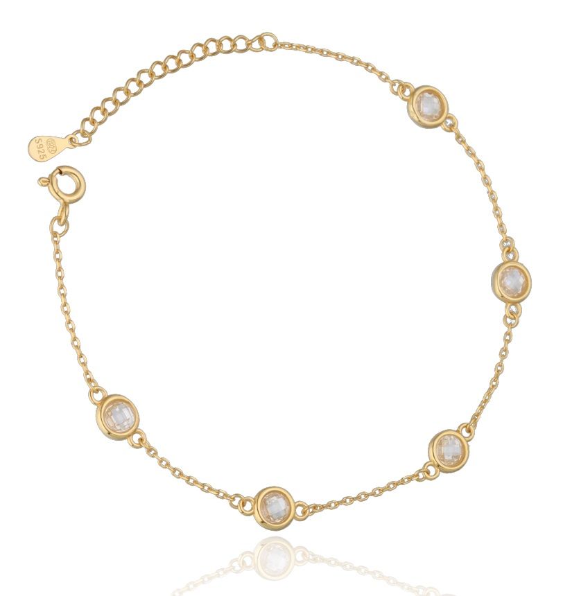 Silver Bracelet NEW gold plated length 16.5+3