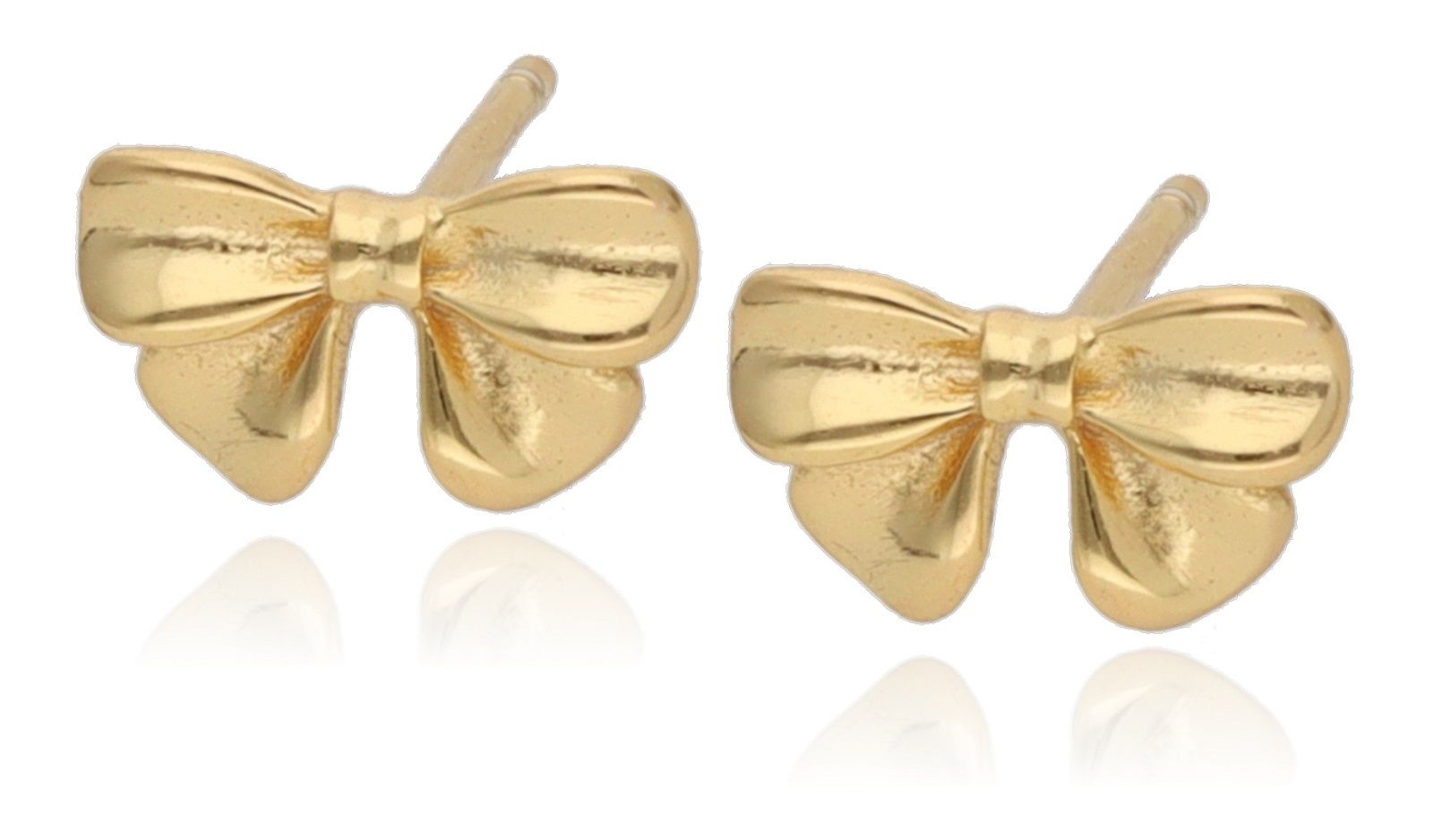 Silver Earrings NEW gold plated bow 10m