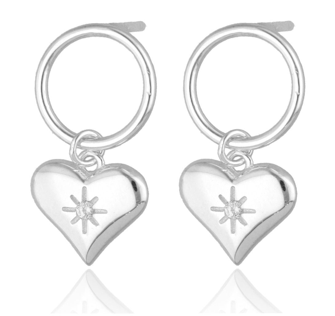 Silver Earrings NEW heart