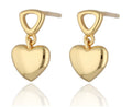 Silver Earrings NEW gold plated heart 8m