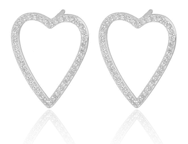 Silver Earrings NEW heart 17.6m