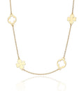 Silver Necklaces NEW gold plated clover length 43+3